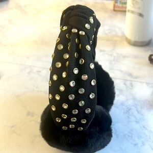 Headband Studded fur earmuffs